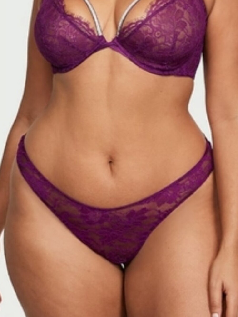 Victoria's secret very sexy shine strap cut-out back lace thong panty XXL
